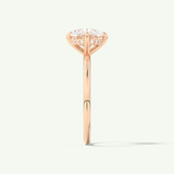 2.0 CT East West Oval Cut Hidden Halo Lab-Grown Diamond Engagement Ring