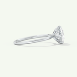 2.0 CT East West Oval Cut Hidden Halo Lab-Grown Diamond Engagement Ring
