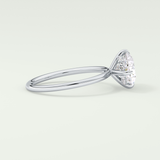 2.0 CT East West Oval Cut Hidden Halo Lab Grown Diamond Engagement Ring