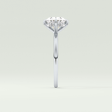 2.0 CT East West Oval Cut Hidden Halo Lab Grown Diamond Engagement Ring