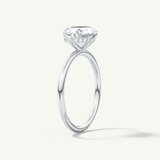 2.0 CT East West Oval Cut Hidden Halo Moissanite Engagement Ring