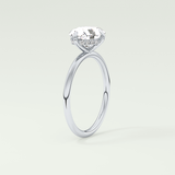 2.0 CT East West Oval Cut Hidden Halo Lab Grown Diamond Engagement Ring