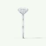 2.0 CT East West Oval Cut Hidden Halo Moissanite Engagement Ring