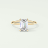2.0 CT Emerald Cut Hidden Halo Lab-Grown Diamond Engagement Ring 1