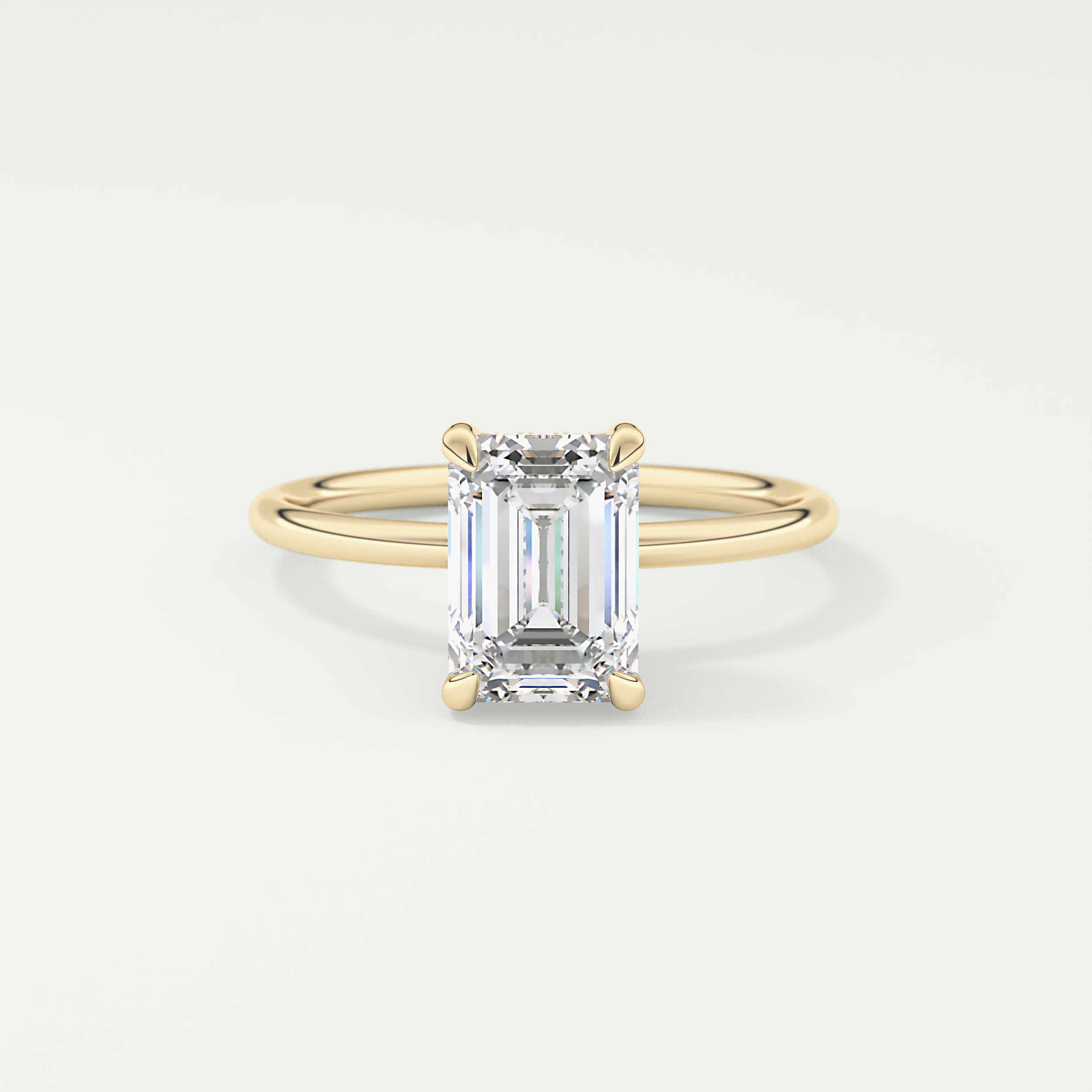 2.0 CT Emerald Cut Hidden Halo Lab-Grown Diamond Engagement Ring 1
