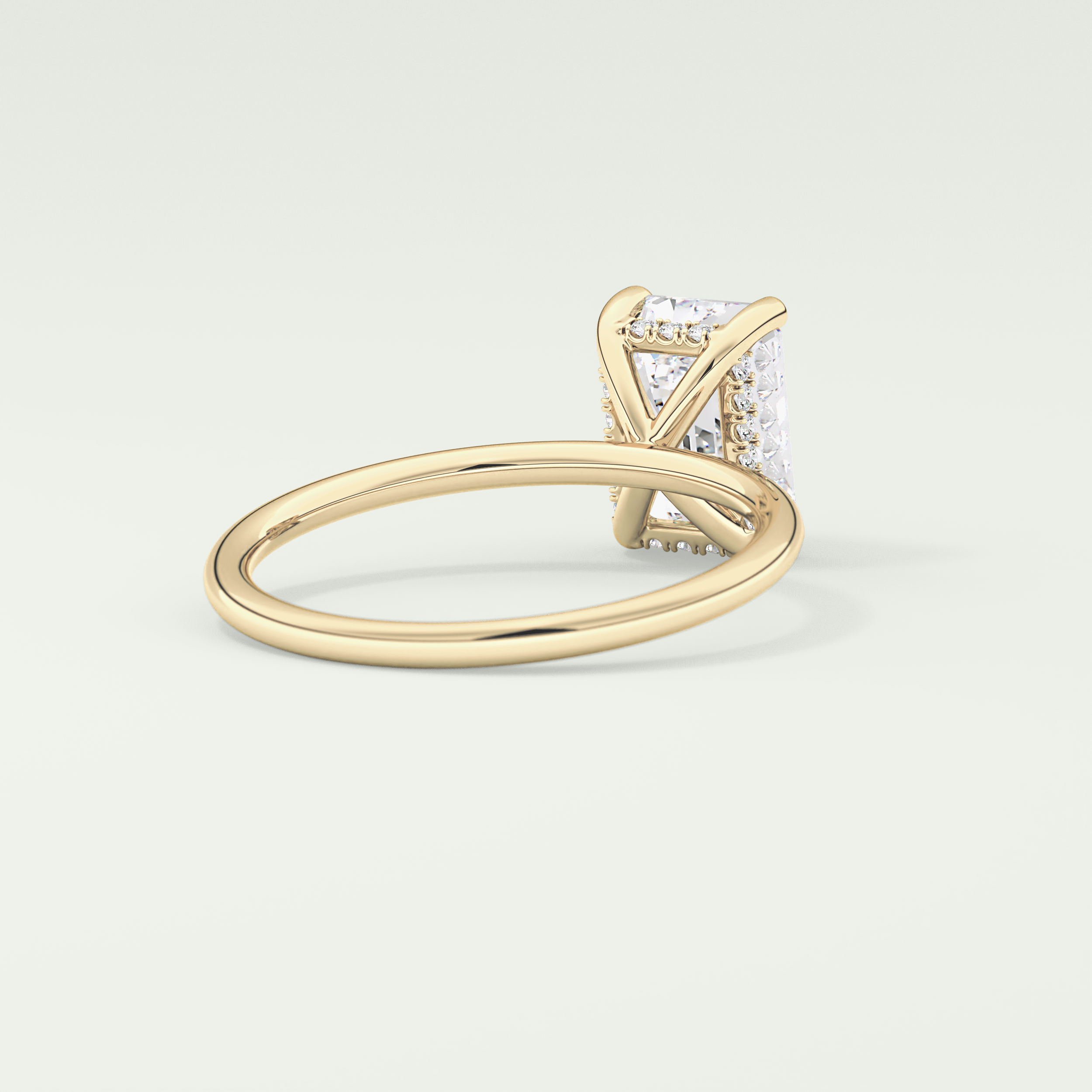 2.0 CT Emerald Cut Hidden Halo Lab-Grown Diamond Engagement Ring 2