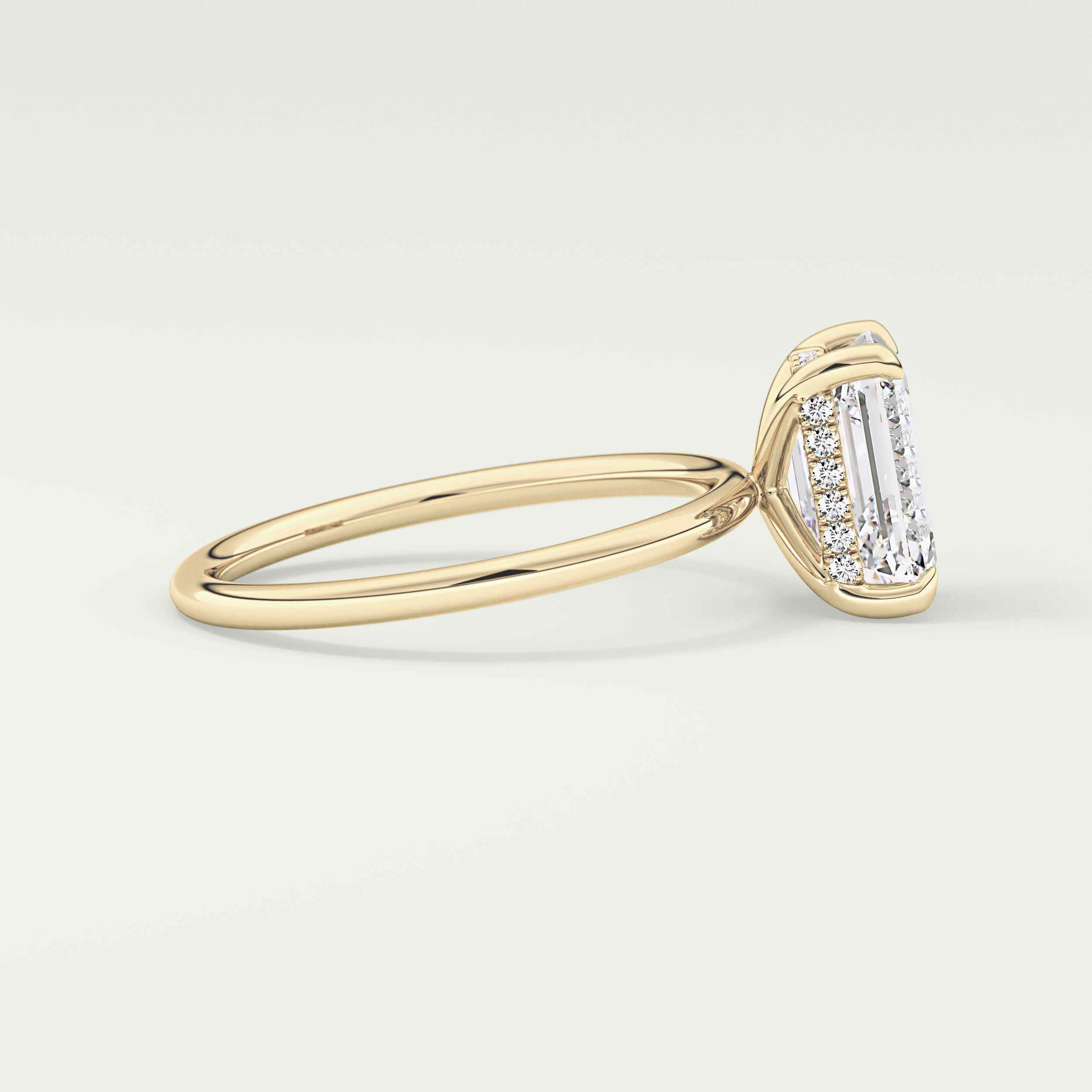 2.0 CT Emerald Cut Hidden Halo Lab-Grown Diamond Engagement Ring 3