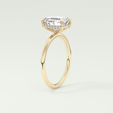 2.0 CT Emerald Cut Hidden Halo Lab-Grown Diamond Engagement Ring 5