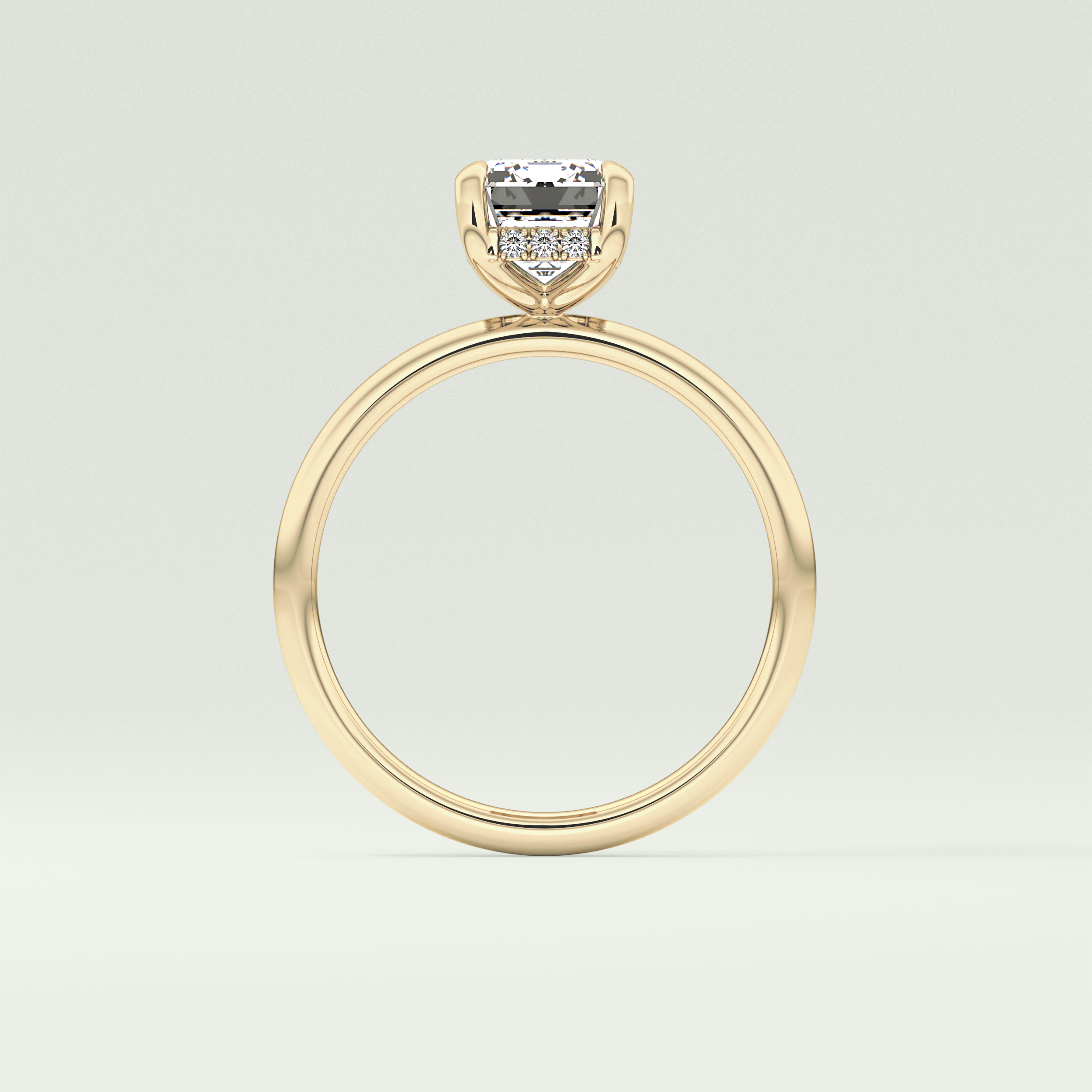 2.0 CT Emerald Cut Hidden Halo Lab-Grown Diamond Engagement Ring 6