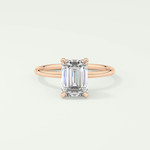 2.0 CT Emerald Cut Hidden Halo Lab-Grown Diamond Engagement Ring 7