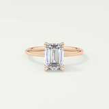 2.0 CT Emerald Cut Hidden Halo Lab-Grown Diamond Engagement Ring 7