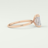 2.0 CT Emerald Cut Hidden Halo Lab-Grown Diamond Engagement Ring 9
