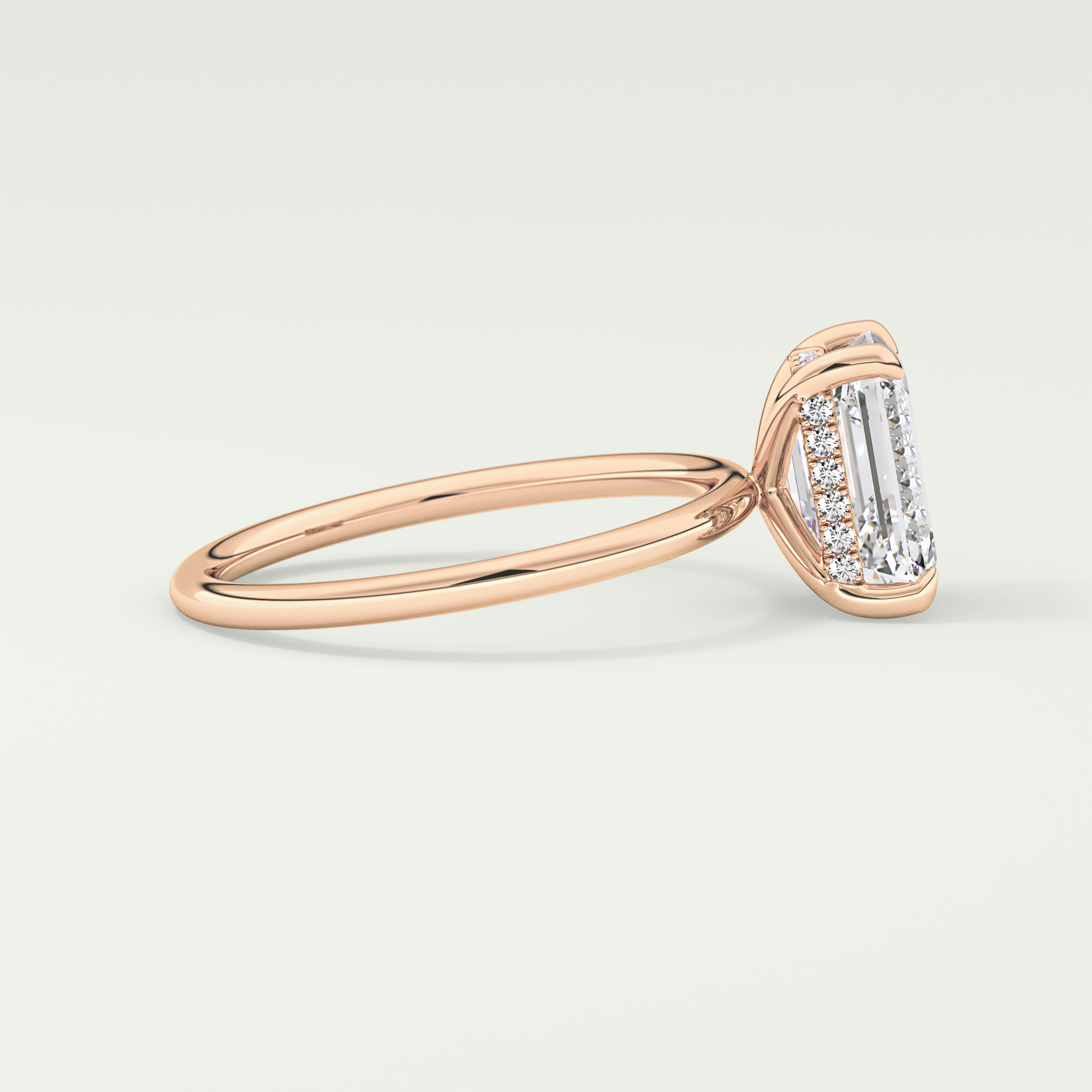 2.0 CT Emerald Cut Hidden Halo Lab-Grown Diamond Engagement Ring 9