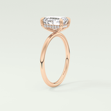 2.0 CT Emerald Cut Hidden Halo Lab-Grown Diamond Engagement Ring 11