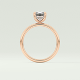 2.0 CT Emerald Cut Hidden Halo Lab-Grown Diamond Engagement Ring 12