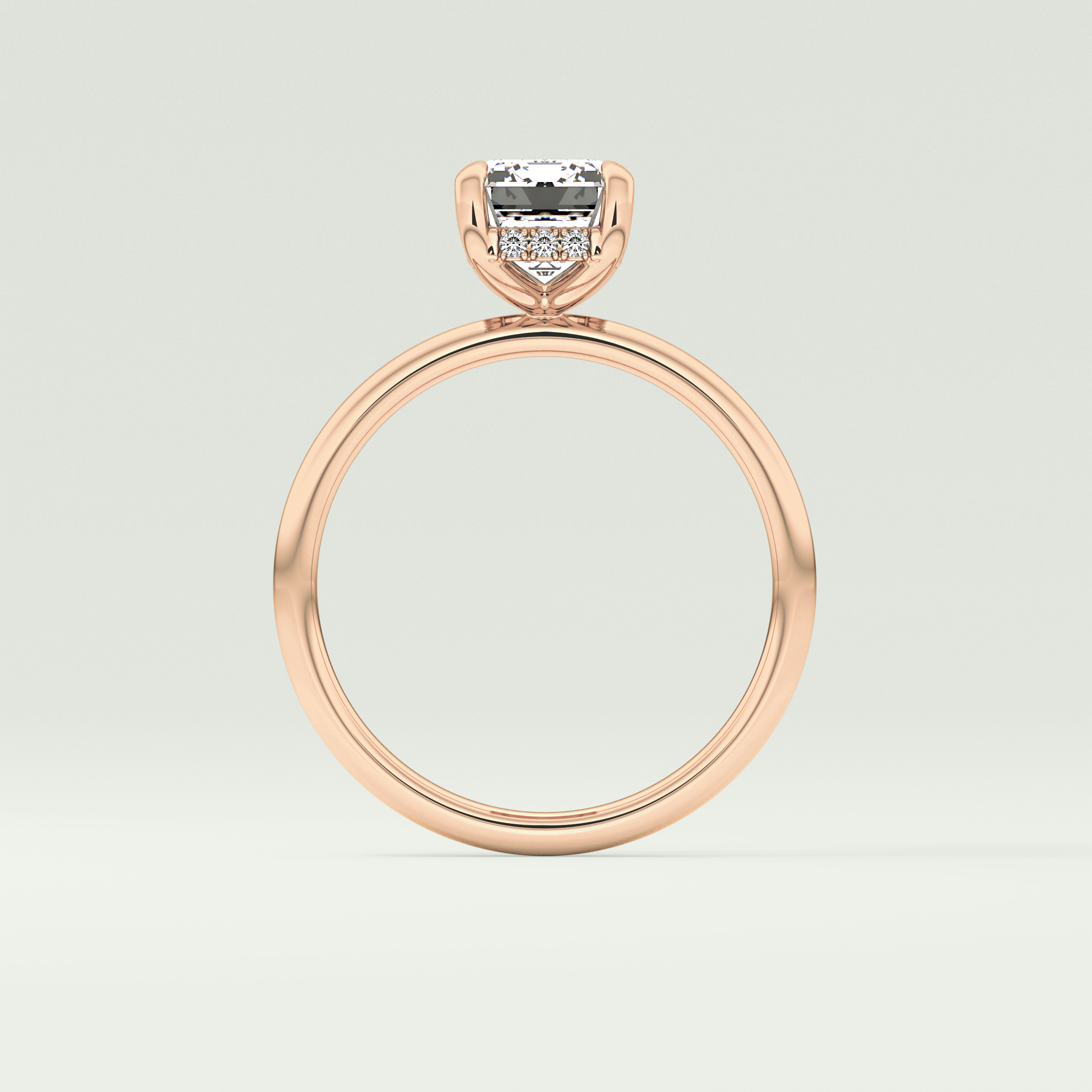 2.0 CT Emerald Cut Hidden Halo Lab-Grown Diamond Engagement Ring 12