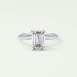 2.0 CT Emerald Cut Hidden Halo Lab-Grown Diamond Engagement Ring 13