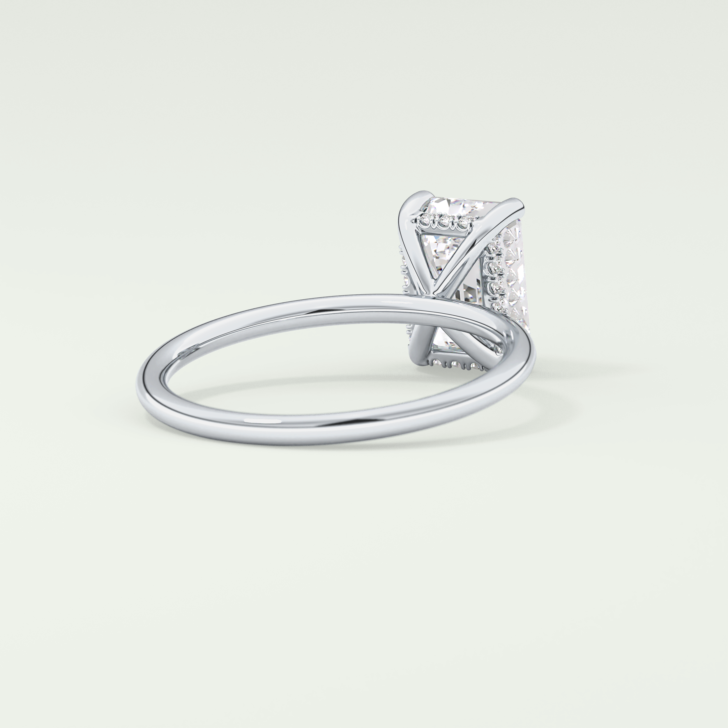 2.0 CT Emerald Cut Hidden Halo Lab-Grown Diamond Engagement Ring 14