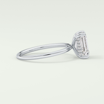 2.0 CT Emerald Cut Hidden Halo Lab-Grown Diamond Engagement Ring 15