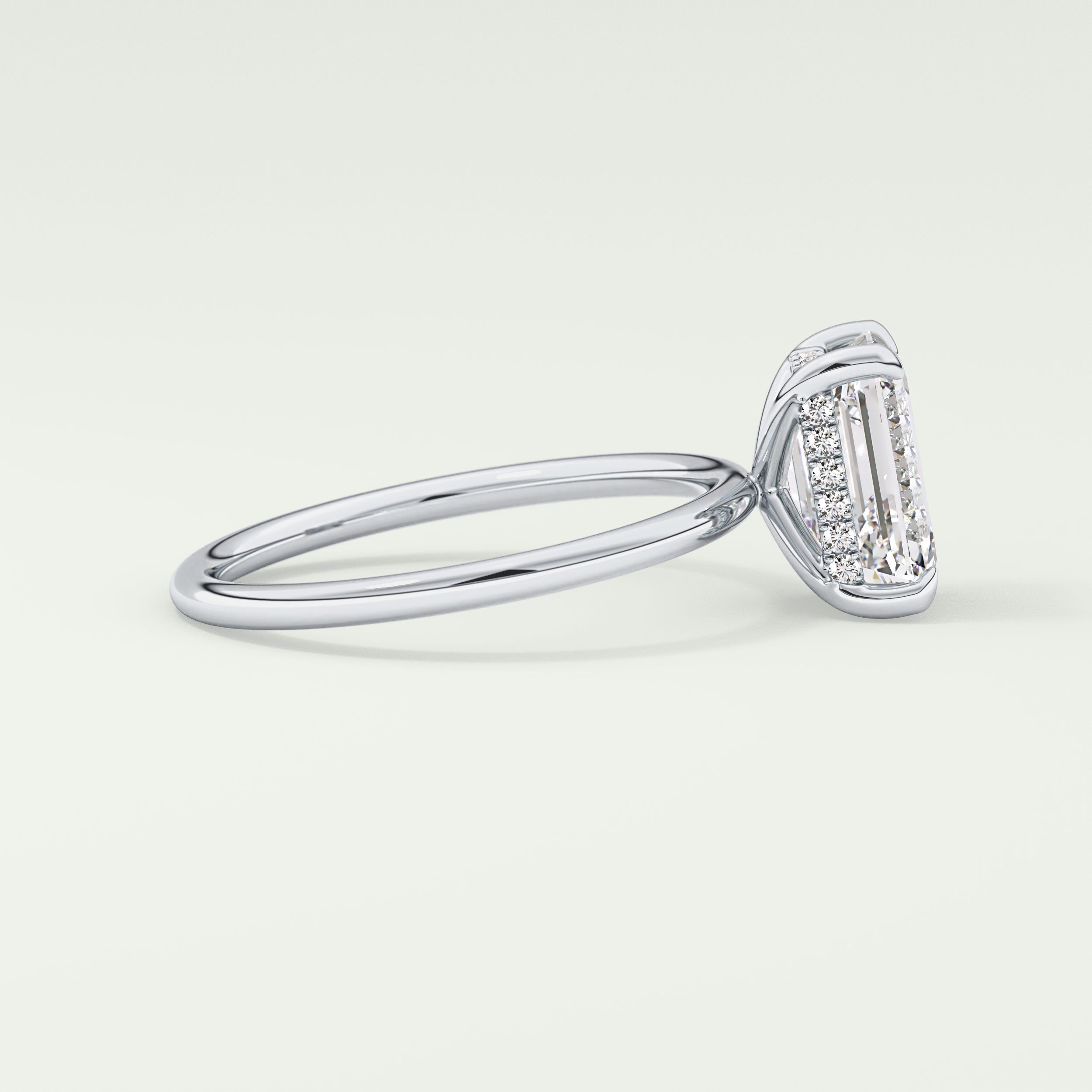 2.0 CT Emerald Cut Hidden Halo Lab-Grown Diamond Engagement Ring 15