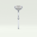 2.0 CT Emerald Cut Hidden Halo Lab-Grown Diamond Engagement Ring 16
