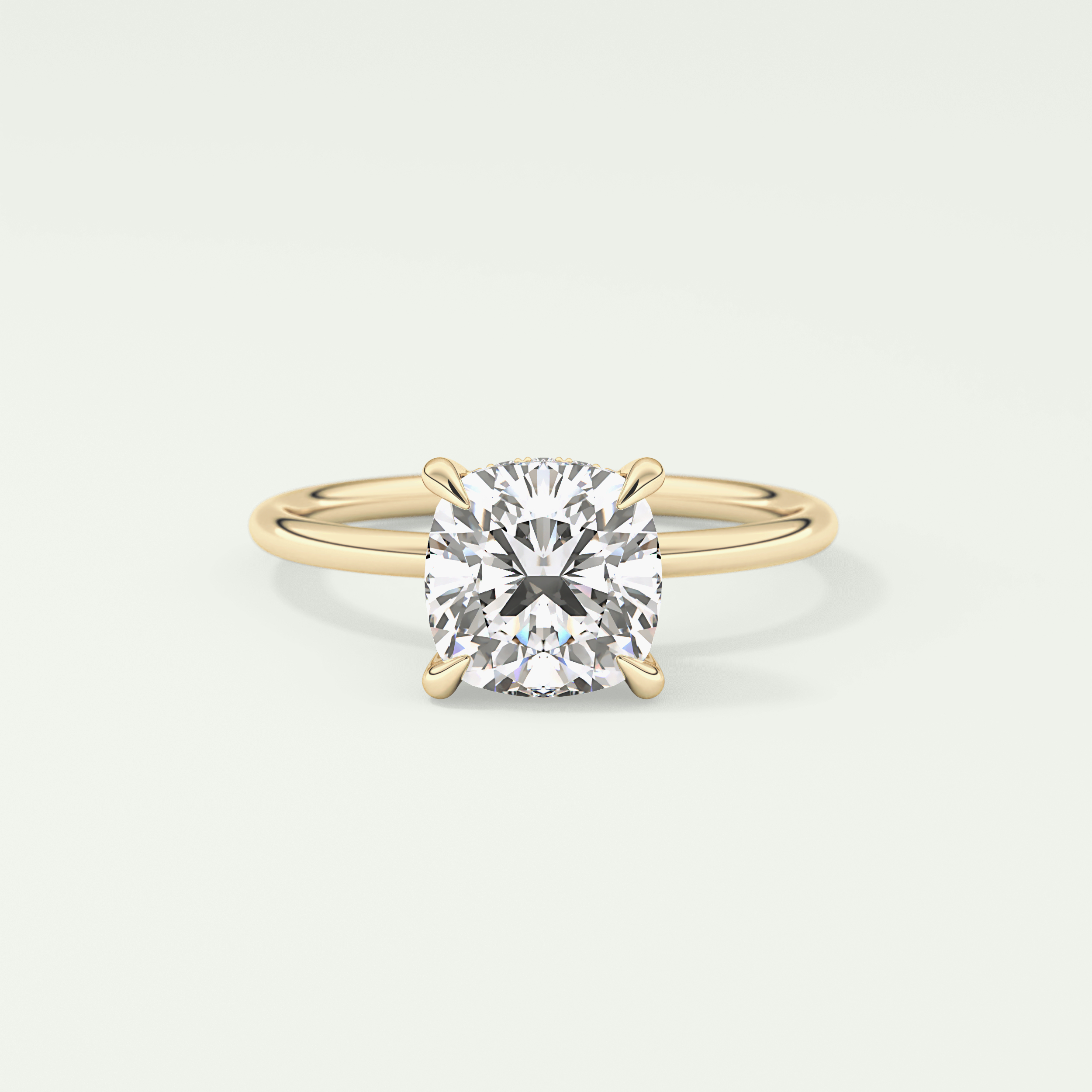 2.0 CT Cushion Cut Hidden Halo Lab-Grown Engagement Ring 1