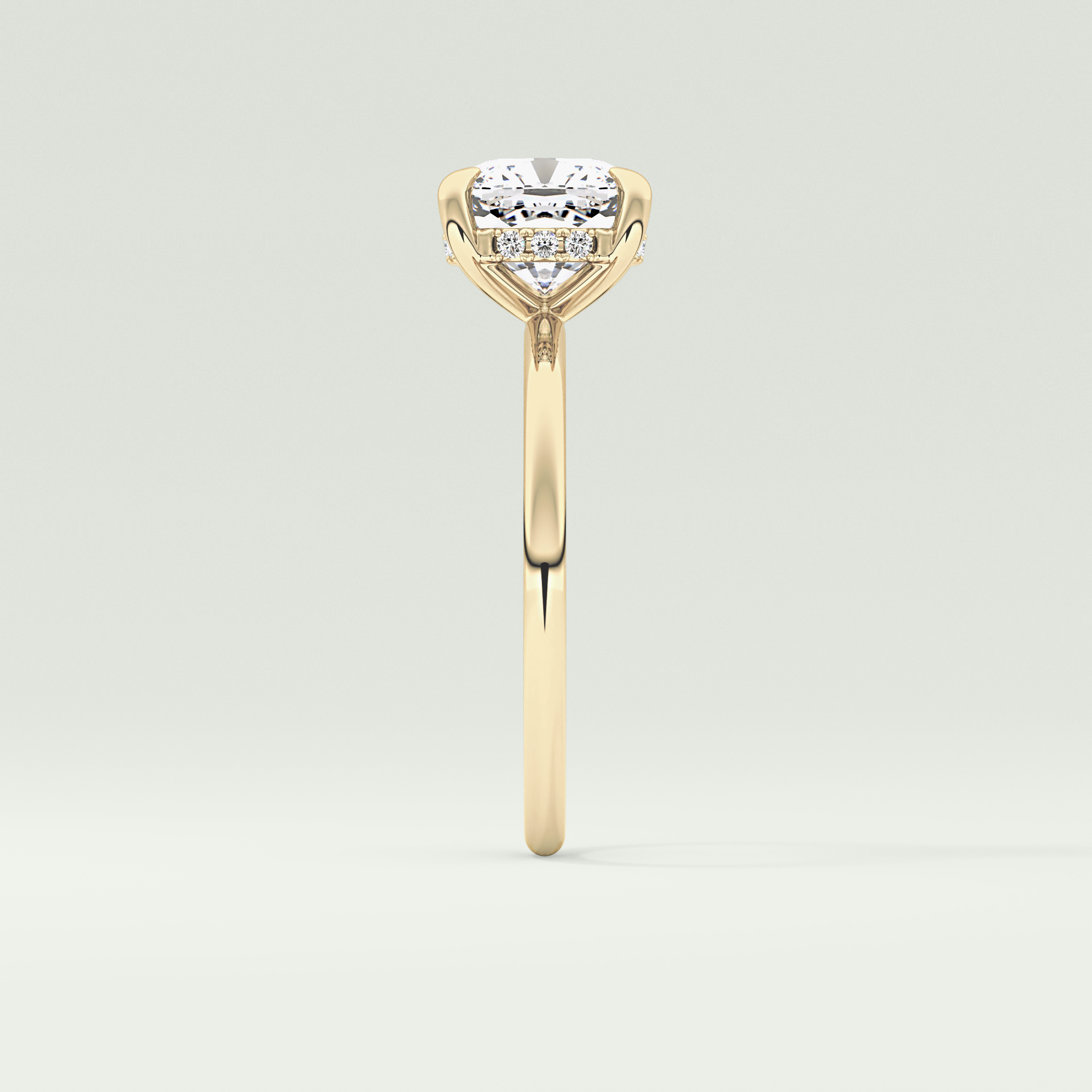 2.0 CT Cushion Cut Hidden Halo Lab-Grown Engagement Ring 4