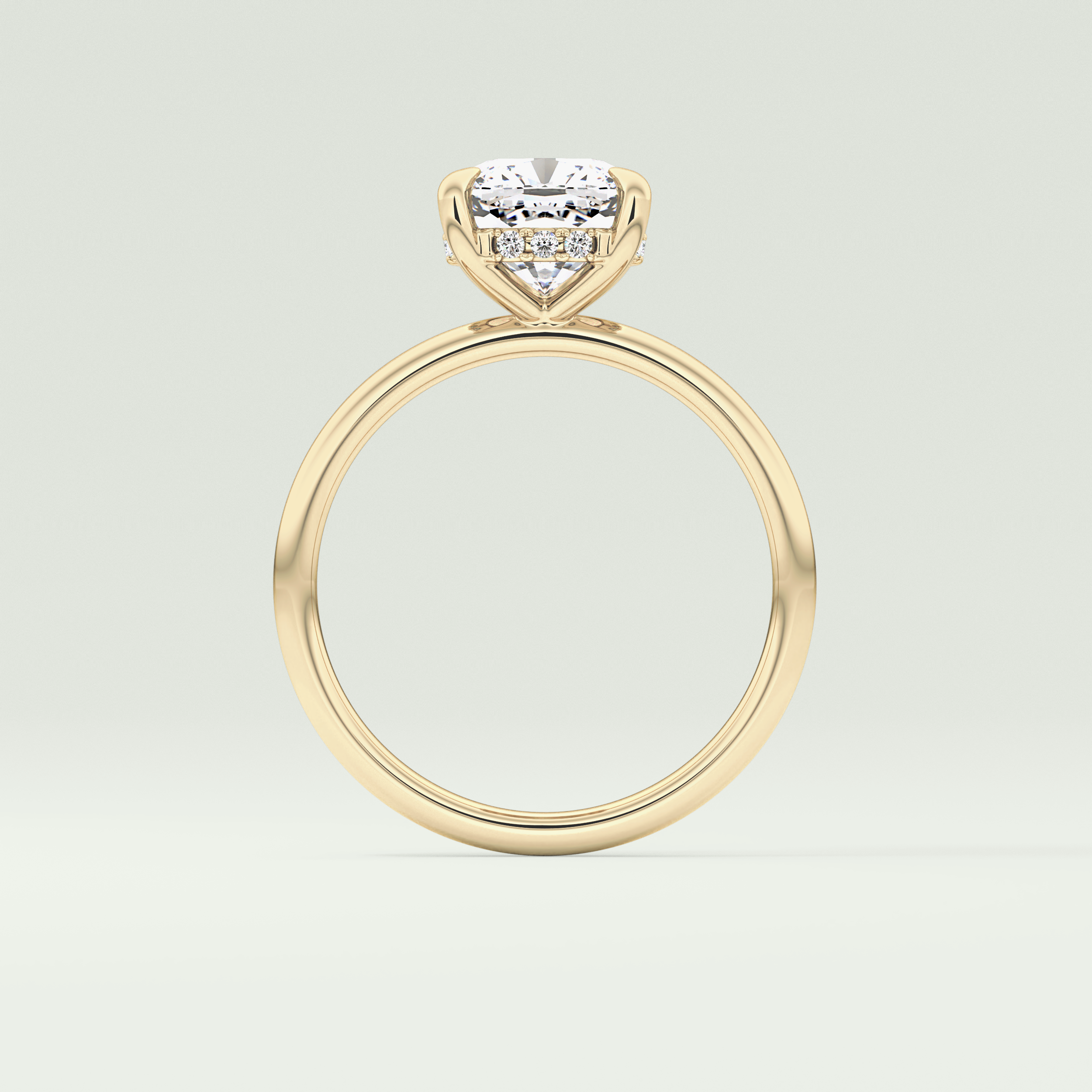2.0 CT Cushion Cut Hidden Halo Lab-Grown Engagement Ring 6