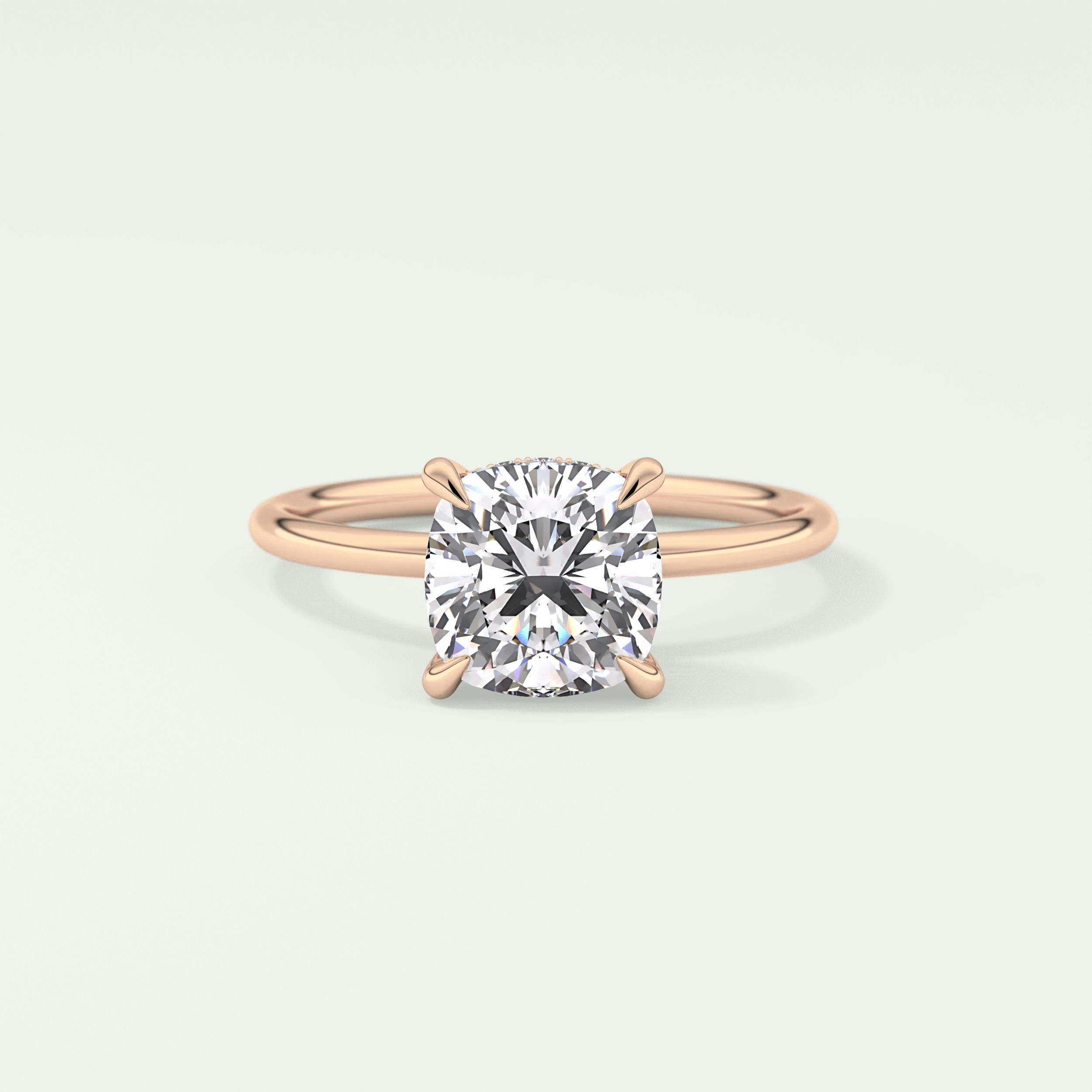 2.0 CT Cushion Cut Hidden Halo Lab-Grown Engagement Ring 7