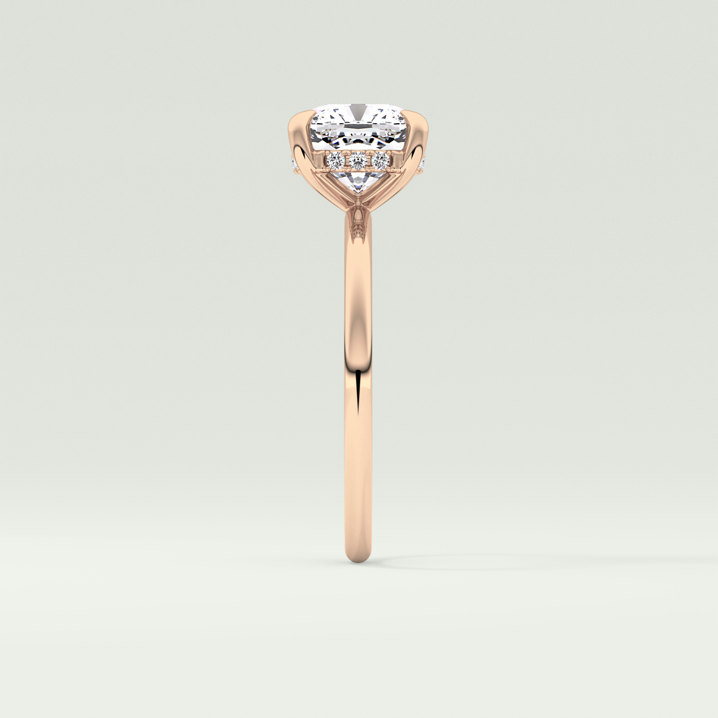 2.0 CT Cushion Cut Hidden Halo Lab-Grown Engagement Ring 10