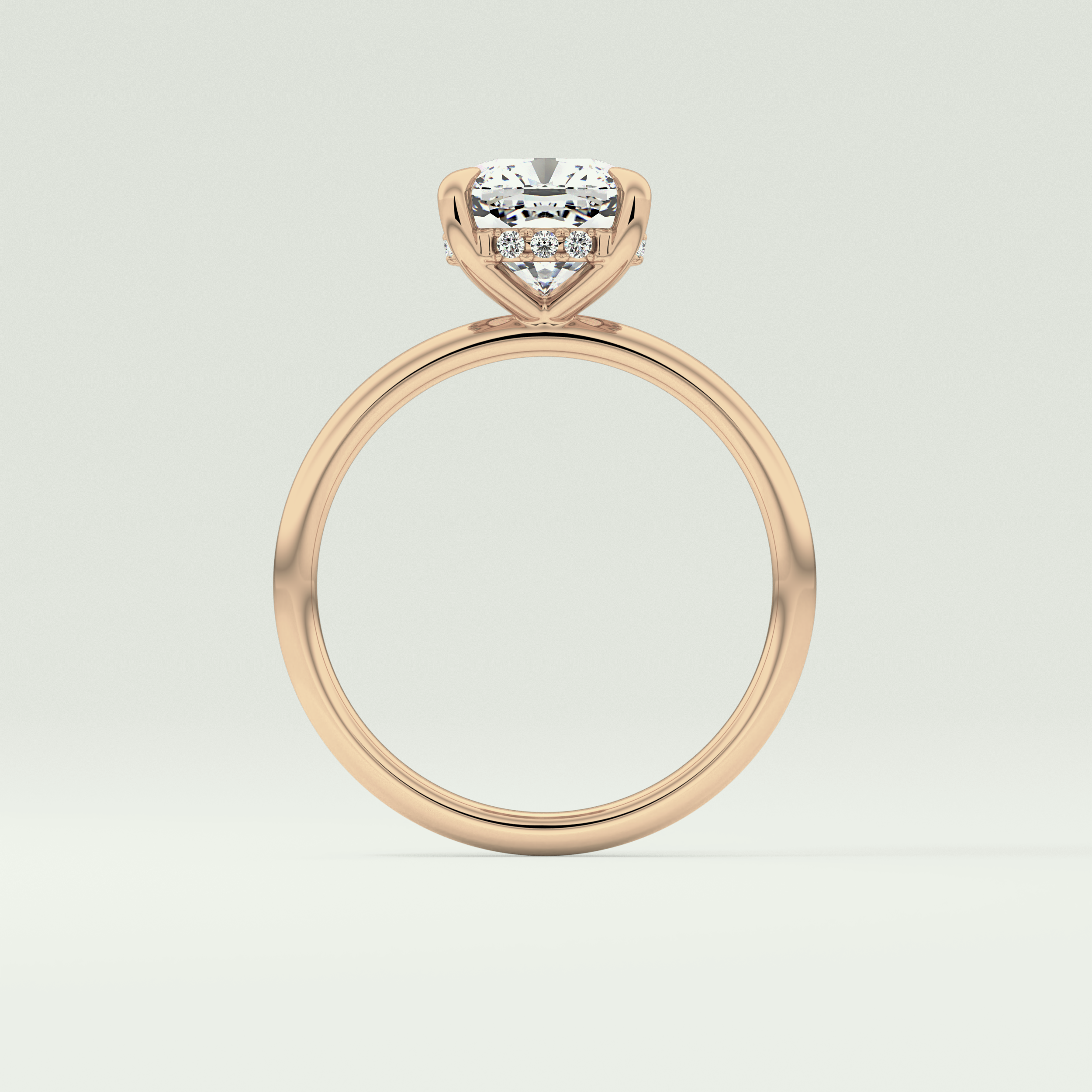 2.0 CT Cushion Cut Hidden Halo Lab-Grown Engagement Ring 12