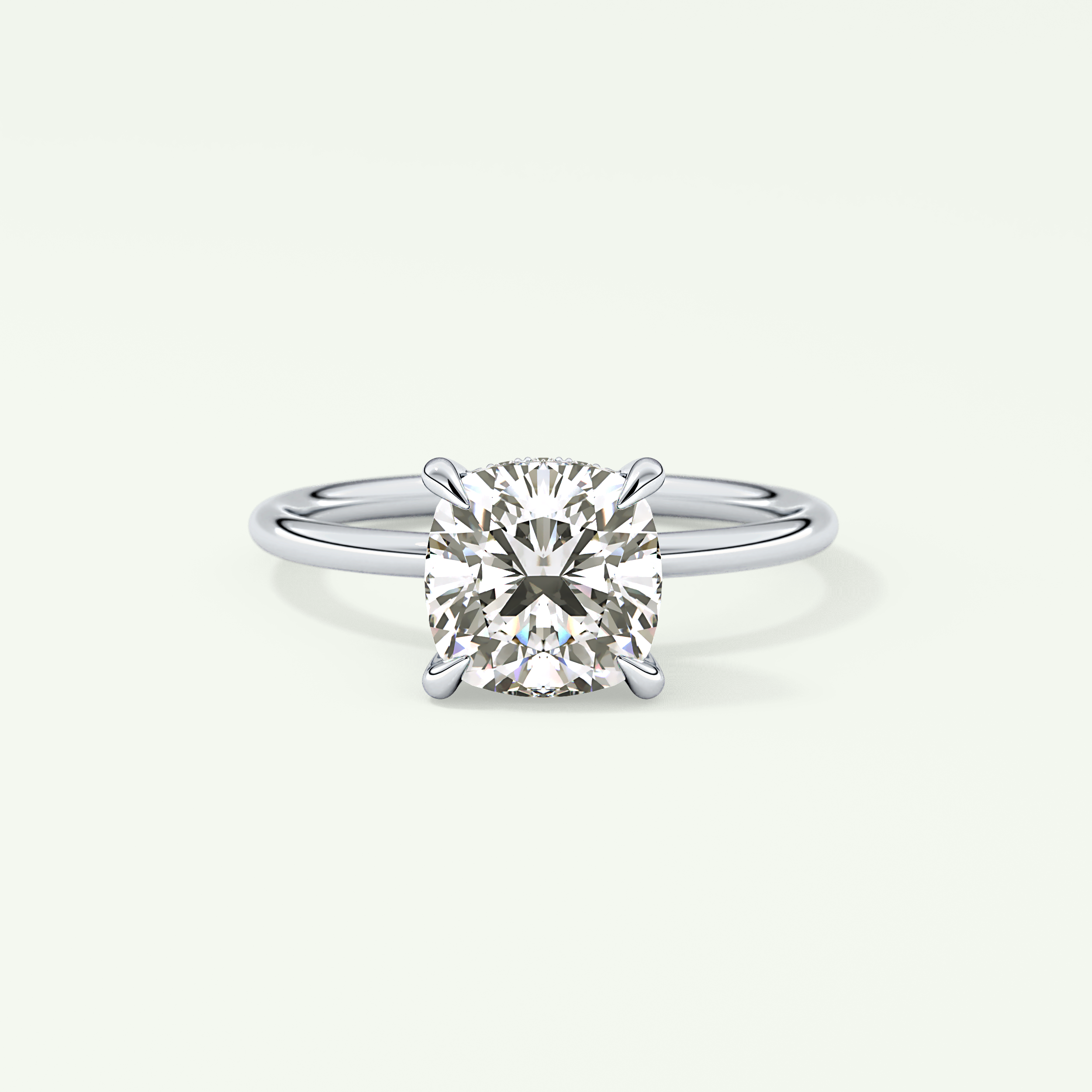 2.0 CT Cushion Cut Hidden Halo Lab-Grown Engagement Ring 13