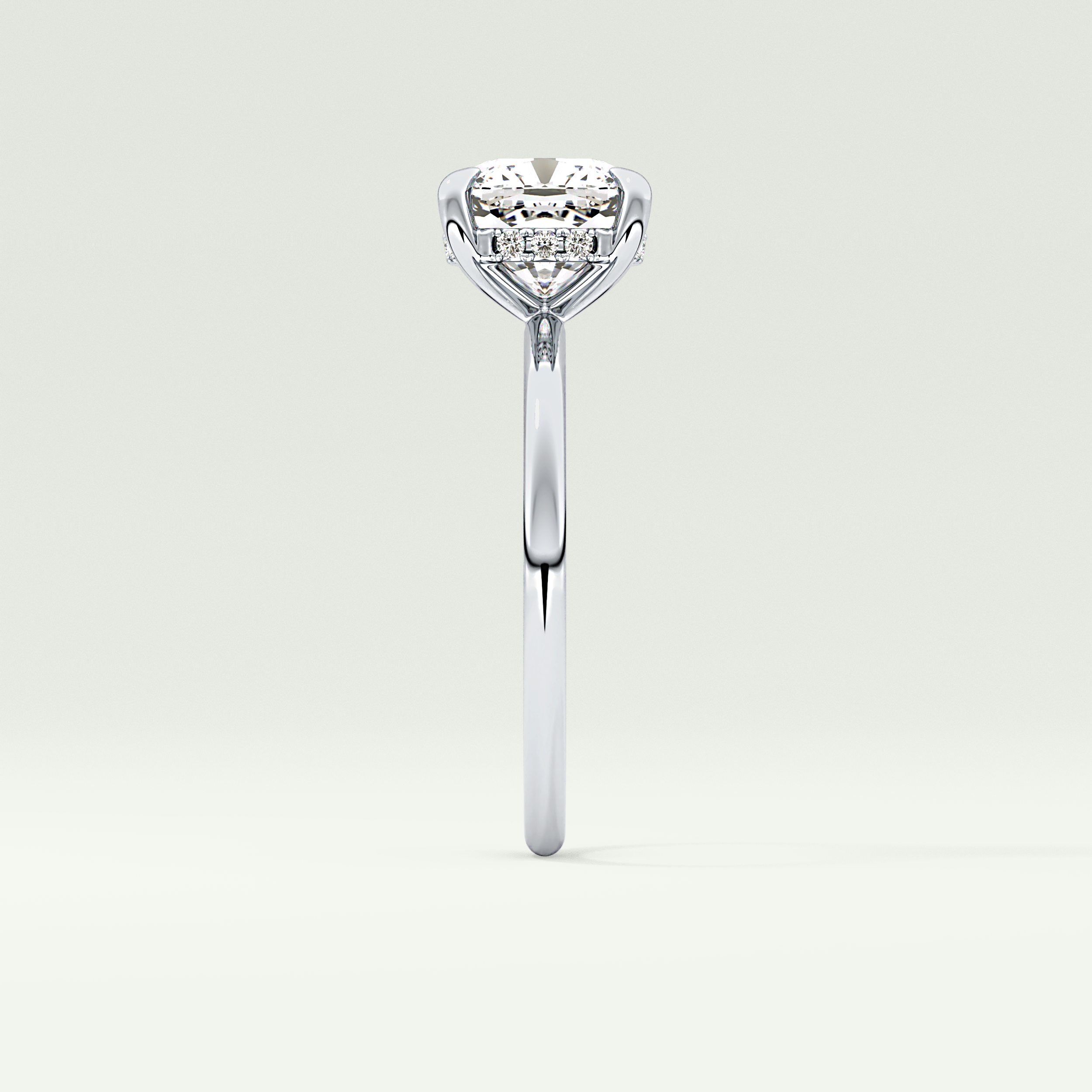 2.0 CT Cushion Cut Hidden Halo Lab-Grown Engagement Ring 16
