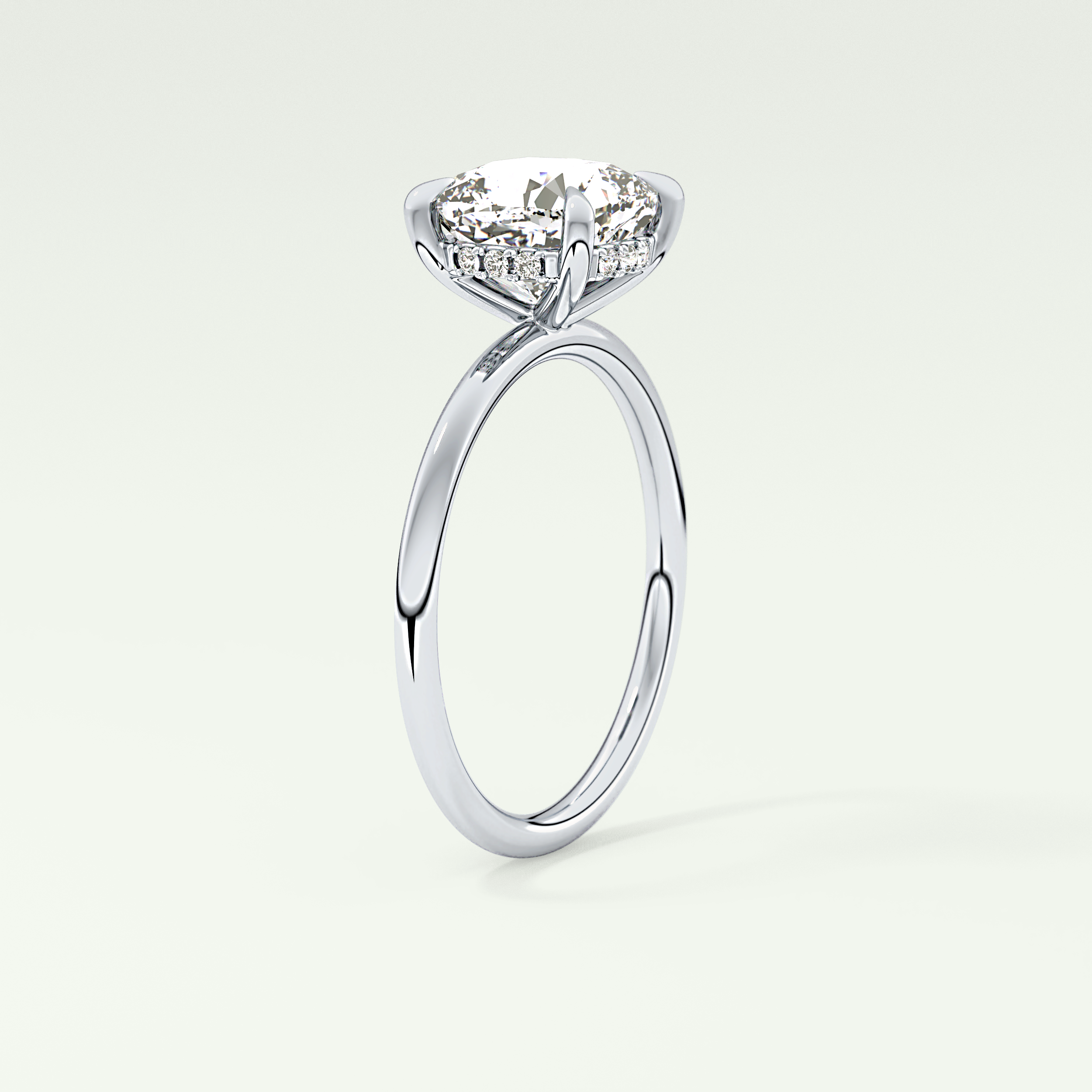 2.0 CT Cushion Cut Hidden Halo Lab-Grown Engagement Ring 17