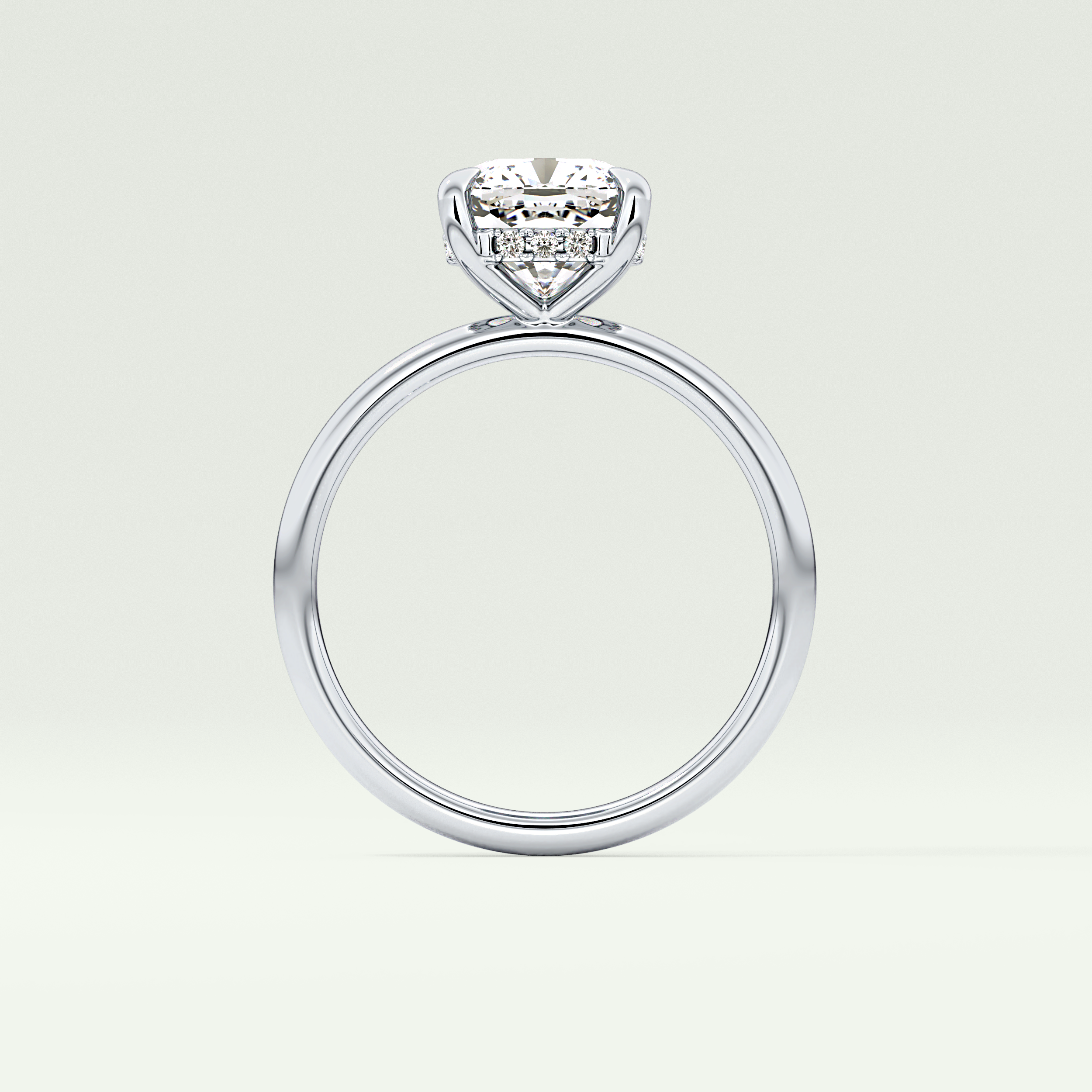 2.0 CT Cushion Cut Hidden Halo Lab-Grown Engagement Ring 18