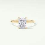 2.0 CT Radiant Cut Hidden Halo Moissanite Engagement Ring