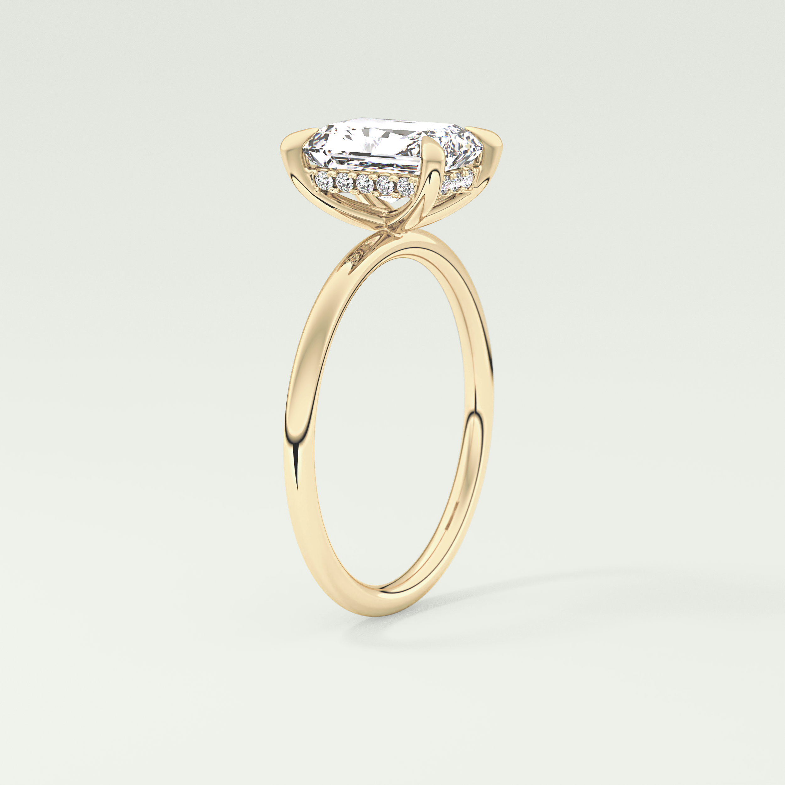 2.0 CT Radiant Cut Hidden Halo Lab-Grown Diamond Engagement Ring 5