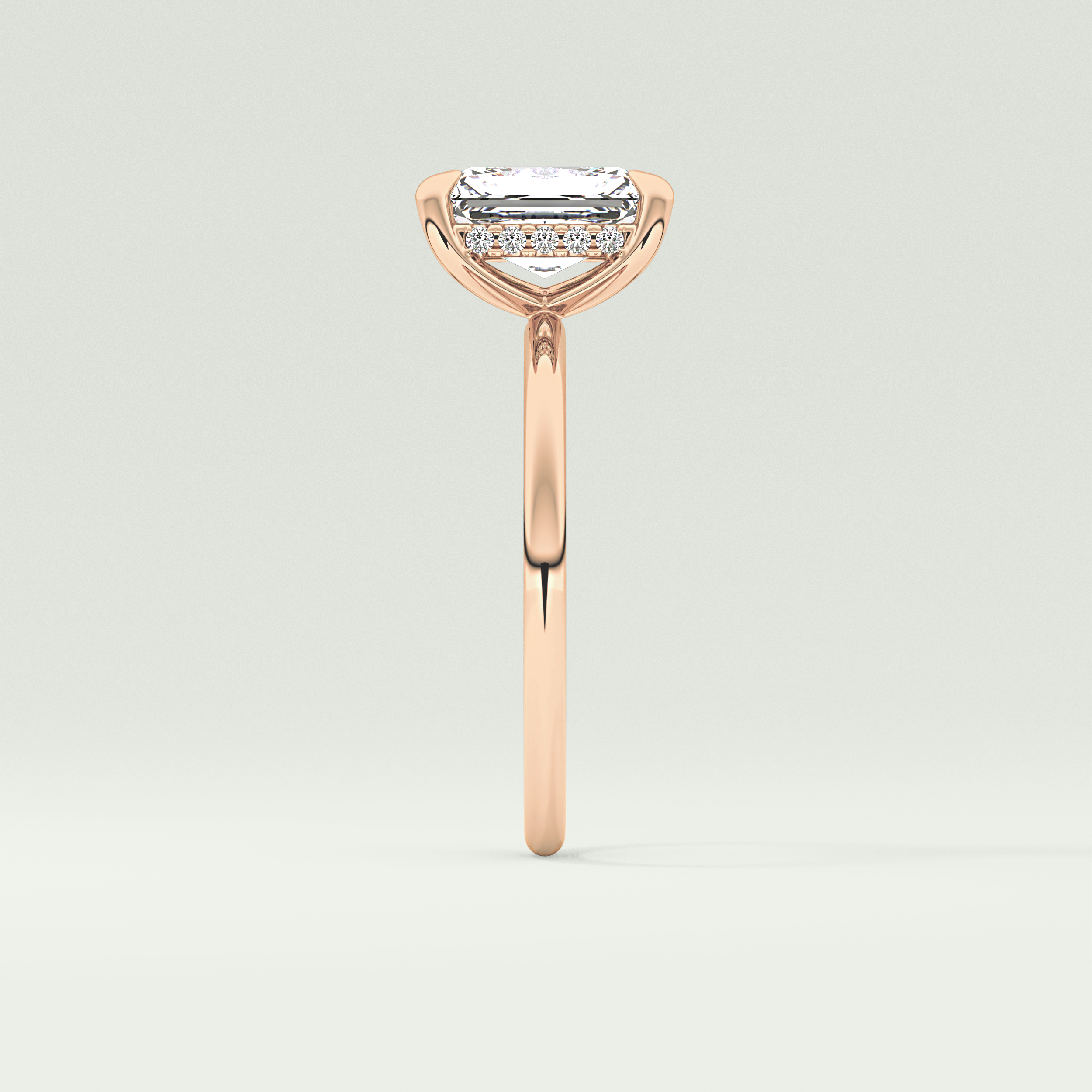 2.0 CT Radiant Cut Hidden Halo Lab-Grown Diamond Engagement Ring 10