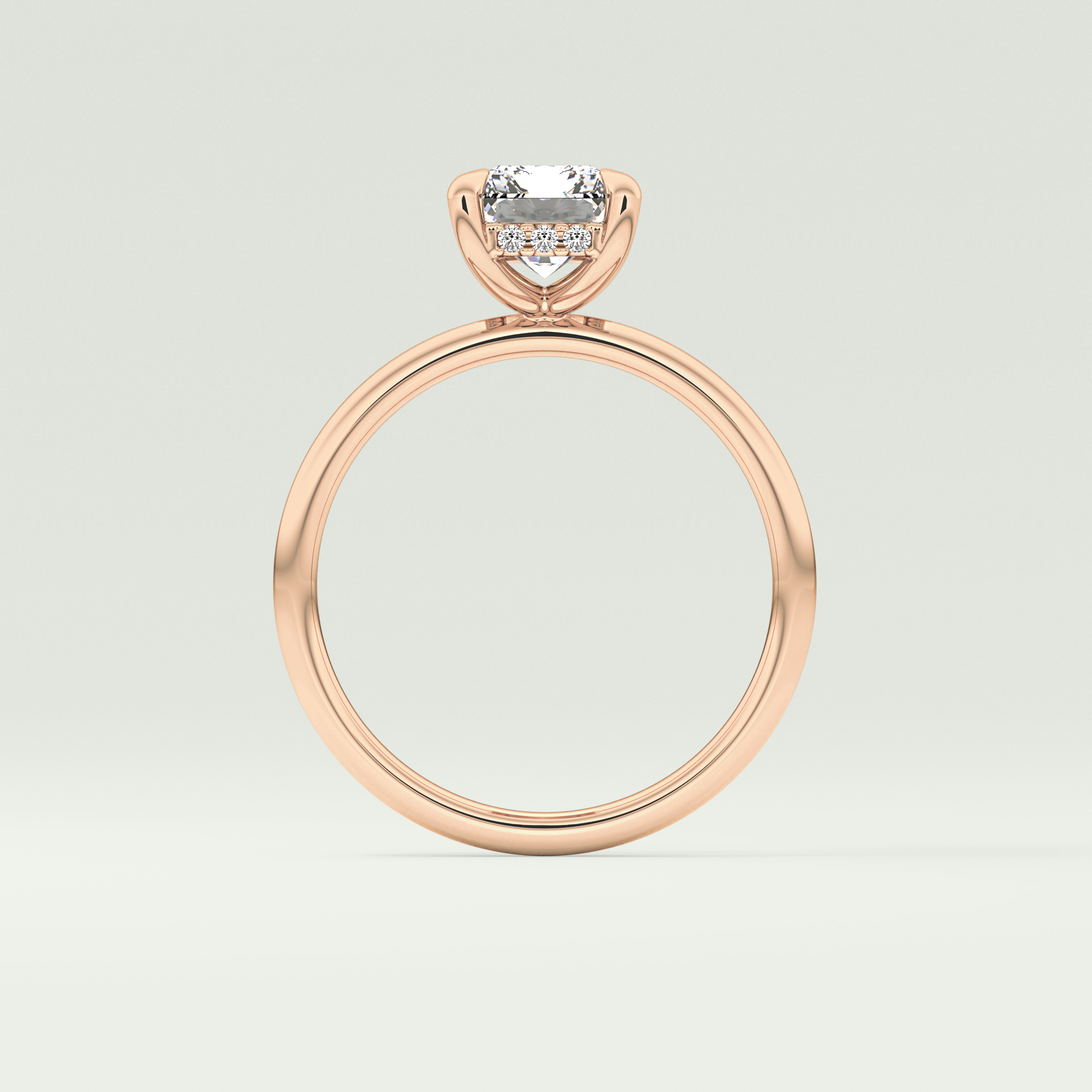 2.0 CT Radiant Cut Hidden Halo Lab-Grown Diamond Engagement Ring 12