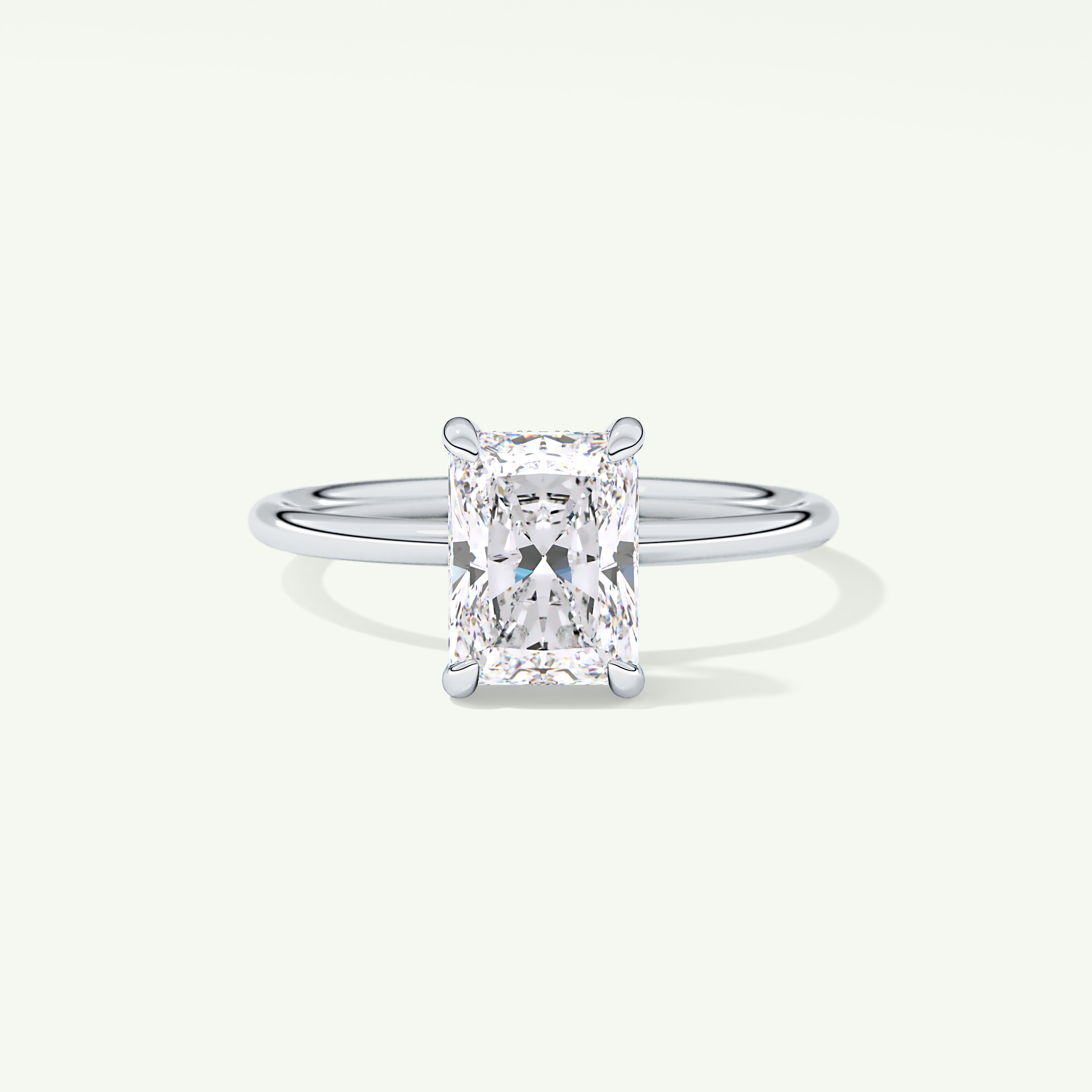 2.0 CT Radiant Cut Hidden Halo Lab-Grown Diamond Engagement Ring 13