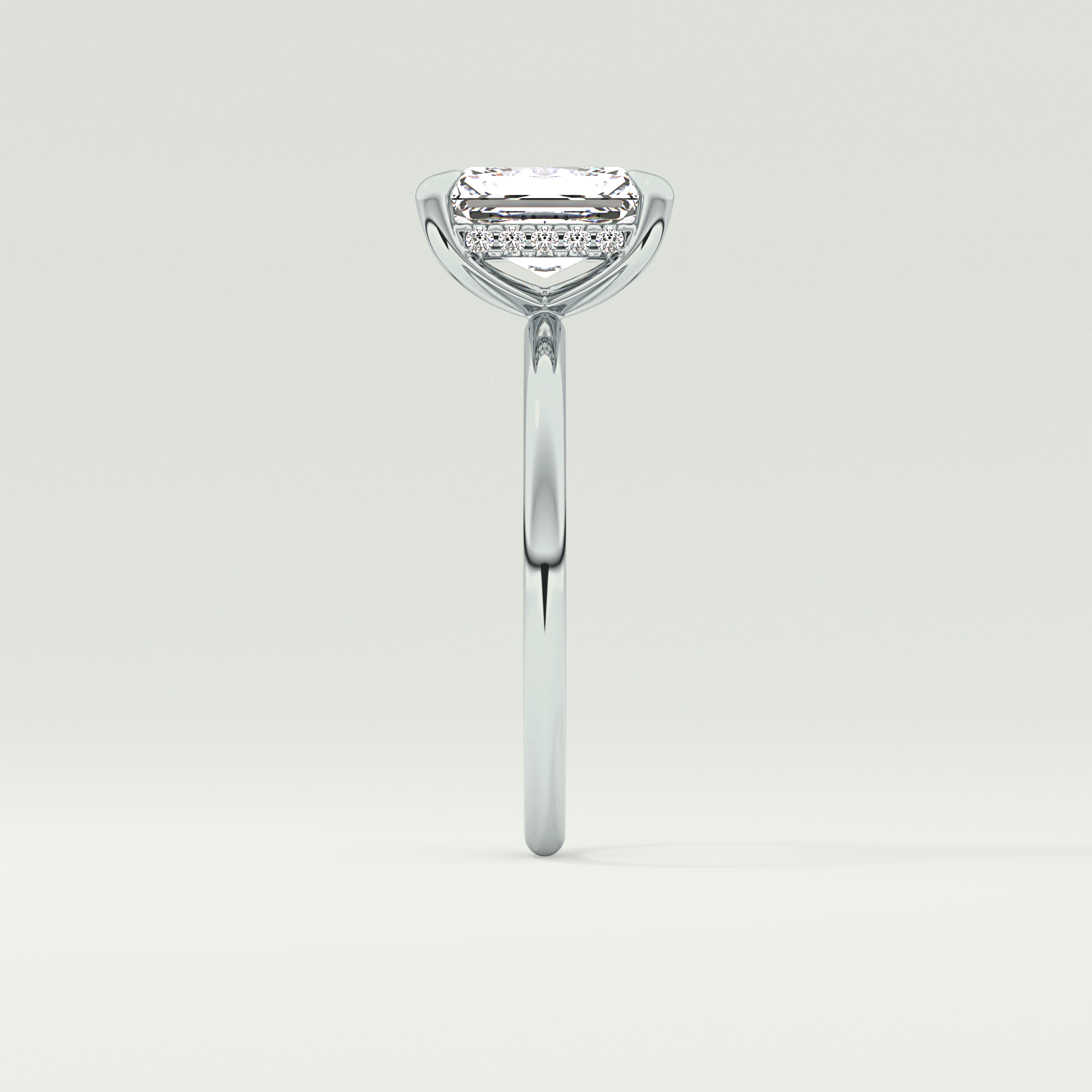 2.0 CT Radiant Cut Hidden Halo Lab-Grown Diamond Engagement Ring 16