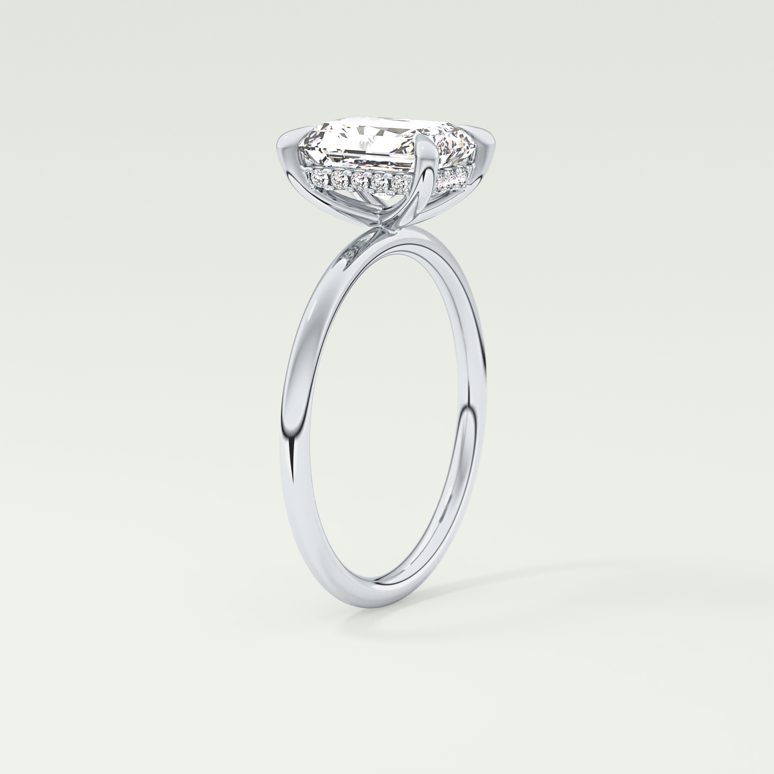 2.0 CT Radiant Cut Hidden Halo Lab-Grown Diamond Engagement Ring 17