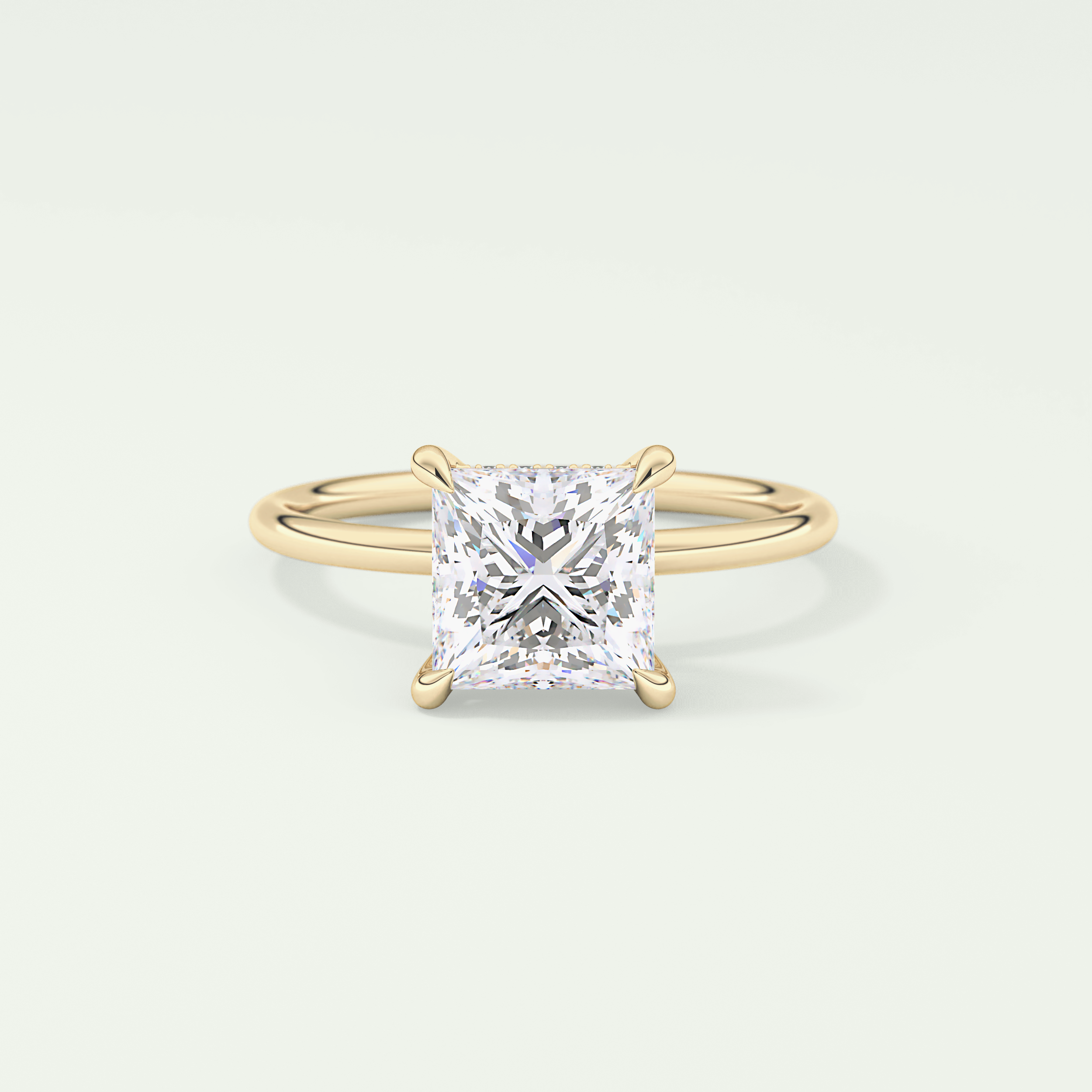 2.0 CT Princess Cut Hidden Halo Lab-Grown Diamond Engagement Ring 1