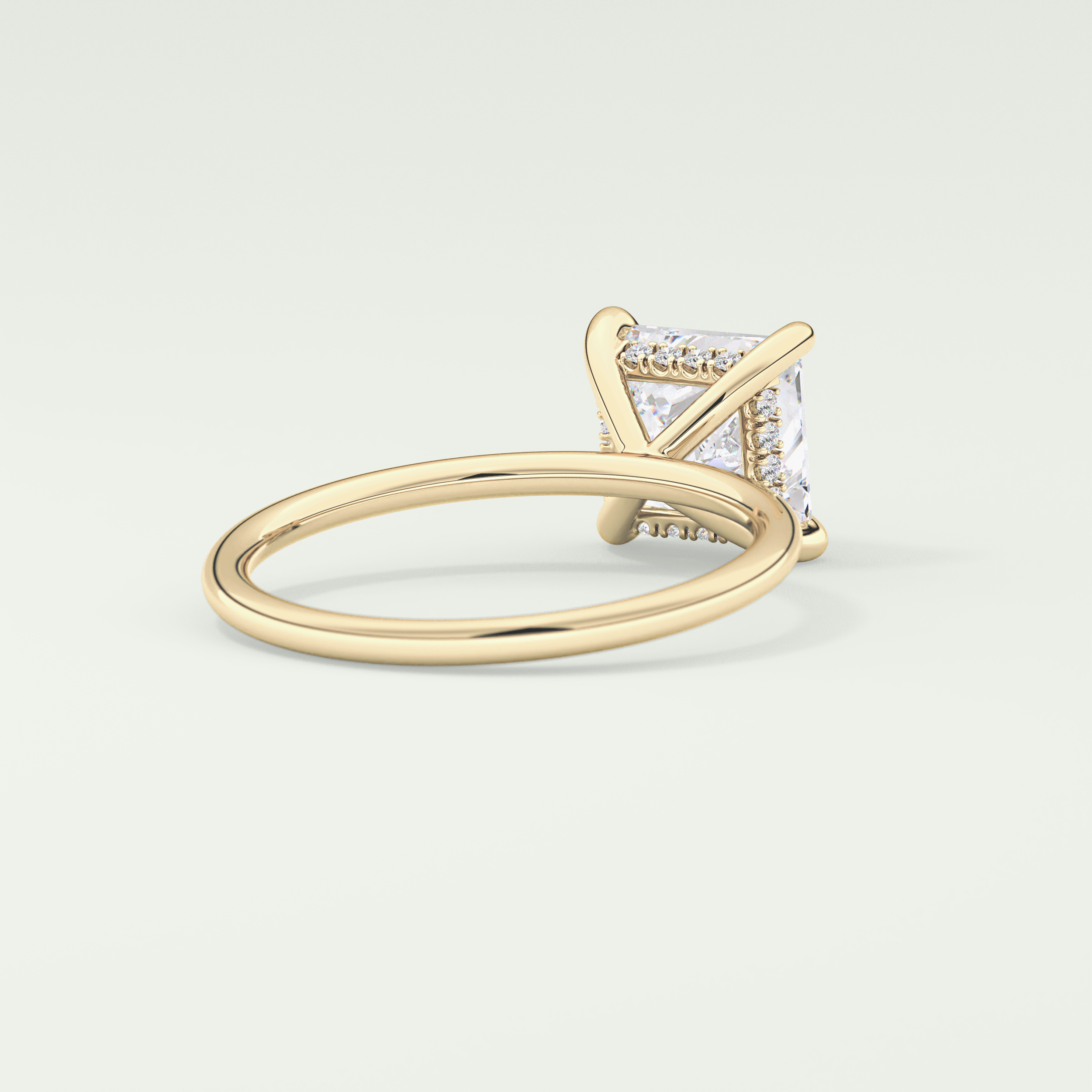 2.0 CT Princess Cut Hidden Halo Lab-Grown Diamond Engagement Ring 2