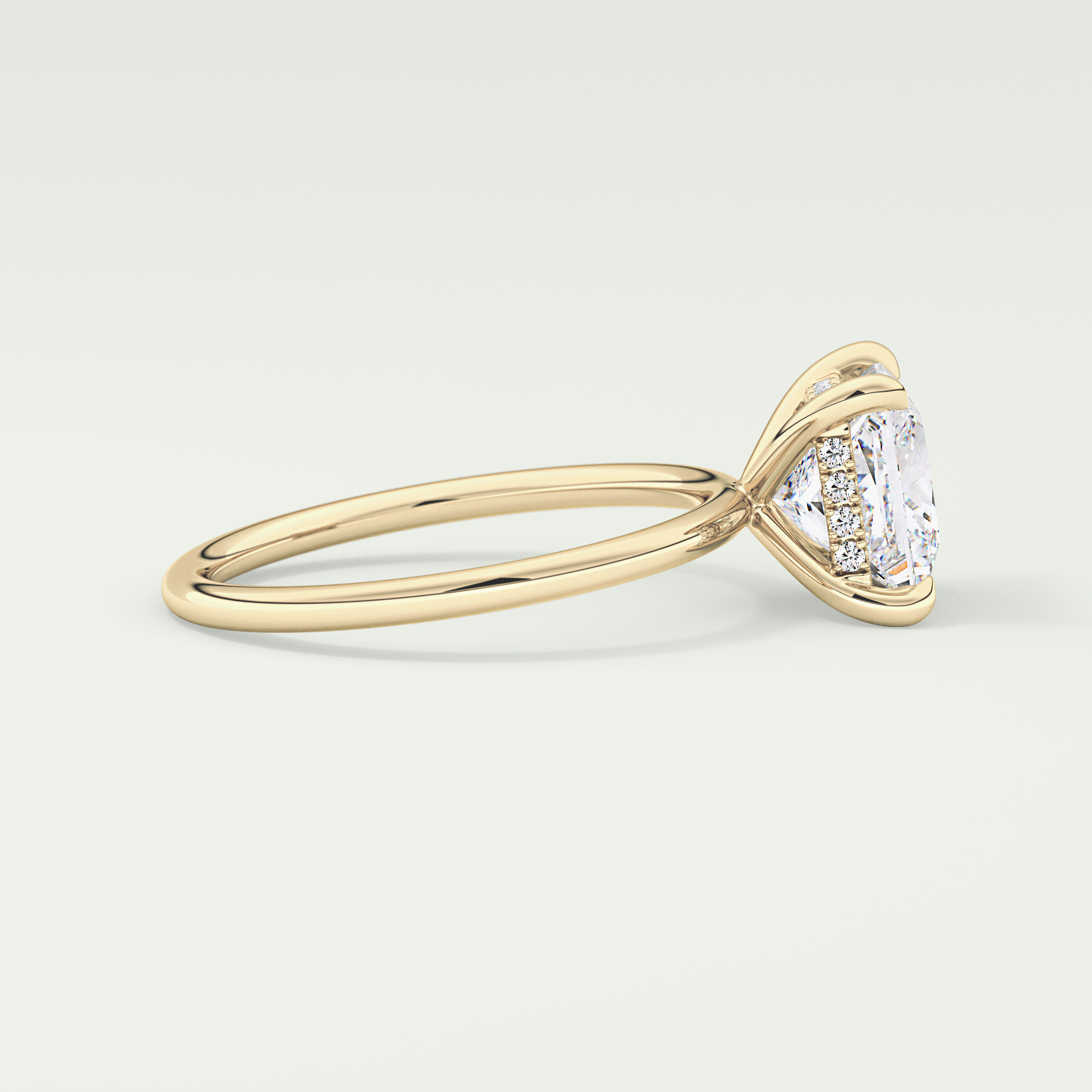 2.0 CT Princess Cut Hidden Halo Lab-Grown Diamond Engagement Ring 3