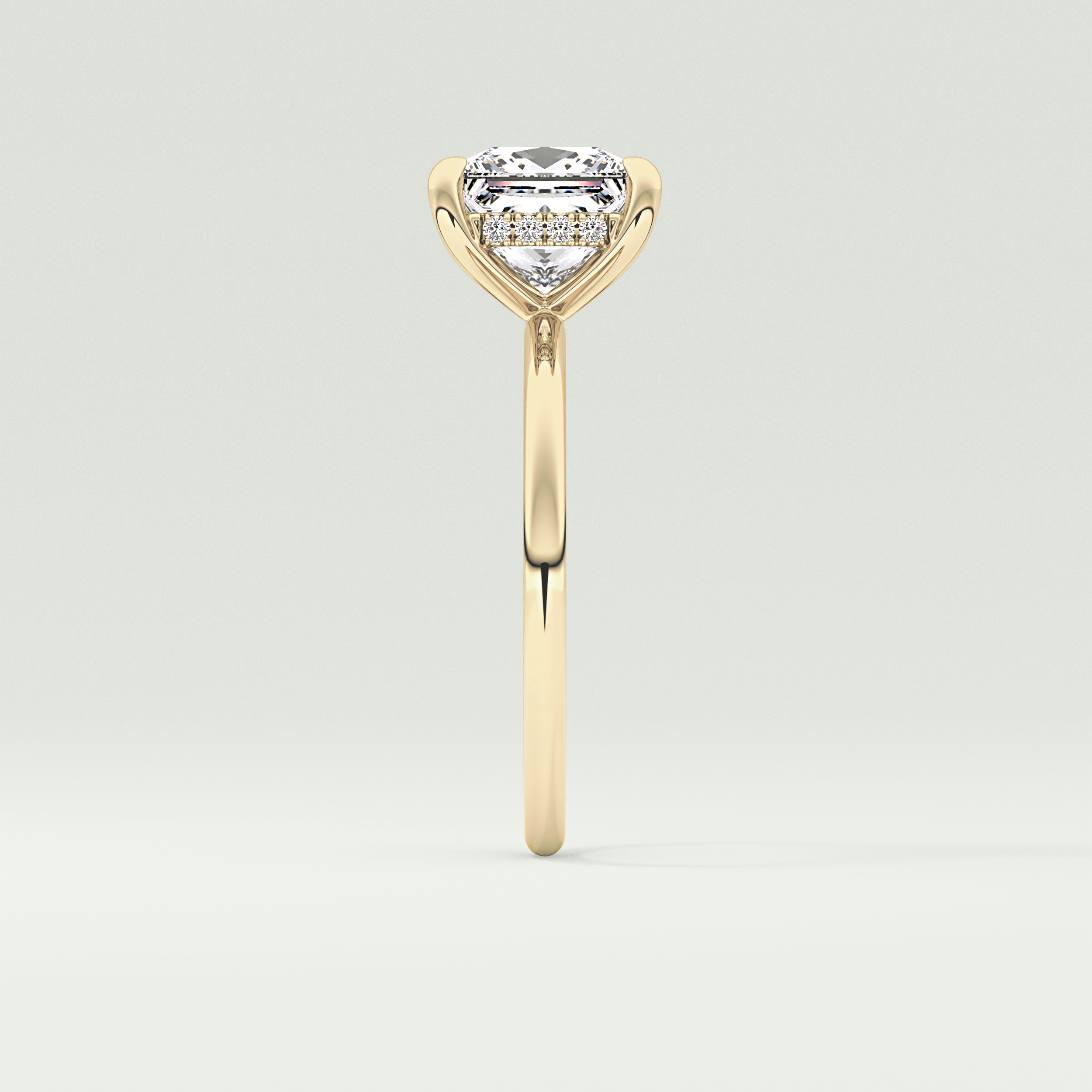 2.0 CT Princess Cut Hidden Halo Lab-Grown Diamond Engagement Ring 4