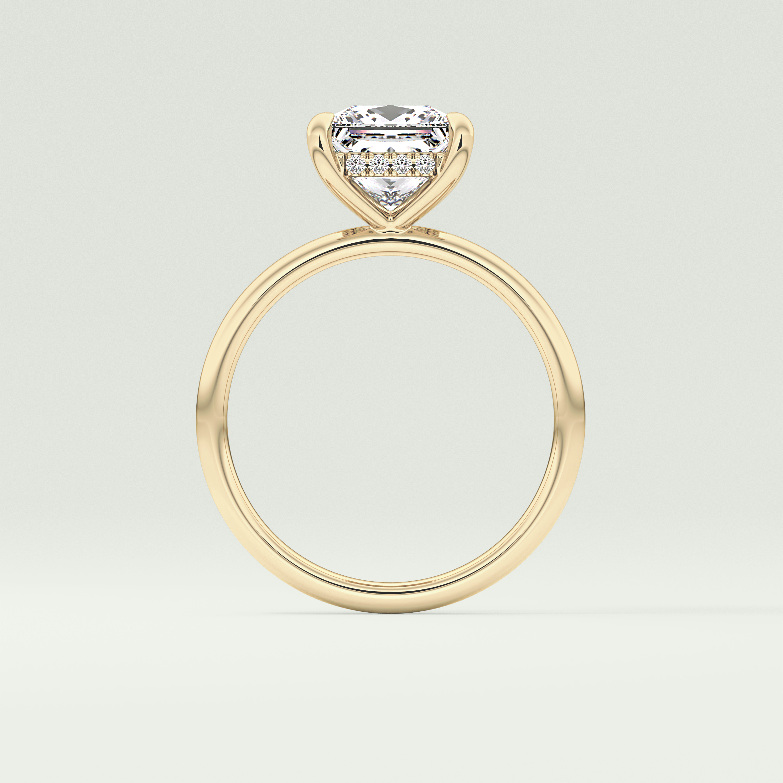 2.0 CT Princess Cut Hidden Halo Lab-Grown Diamond Engagement Ring 6