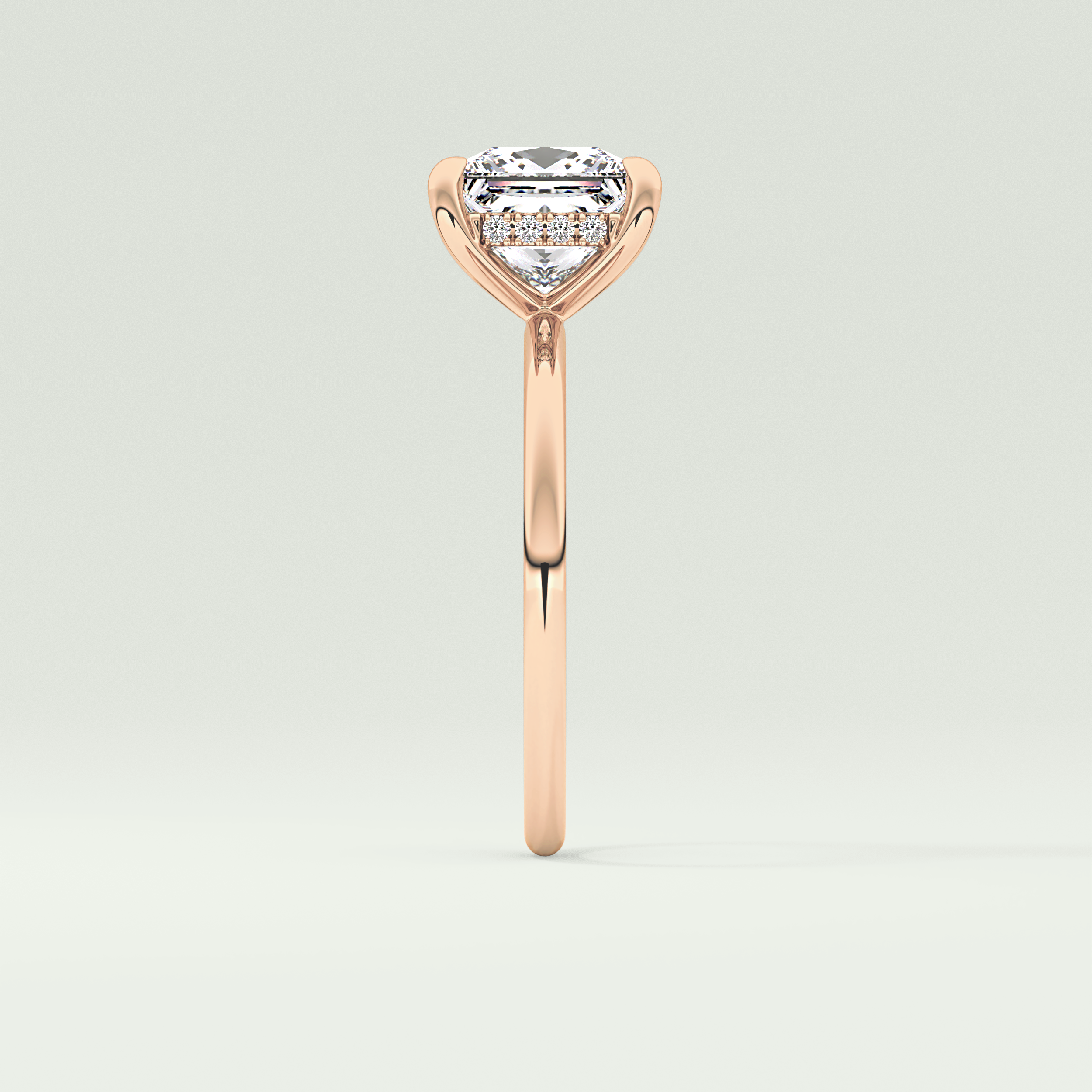 2.0 CT Princess Cut Hidden Halo Lab-Grown Diamond Engagement Ring 10