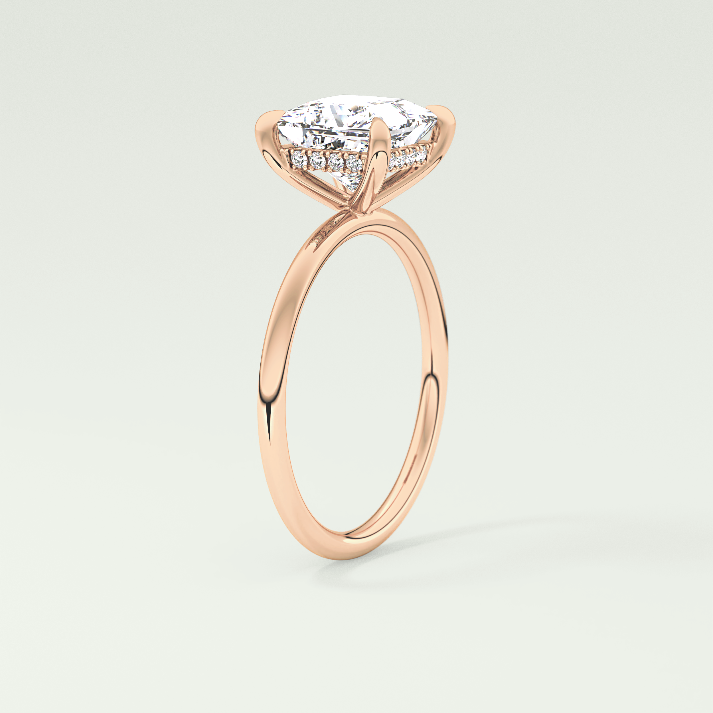 2.0 CT Princess Cut Hidden Halo Lab-Grown Diamond Engagement Ring 11