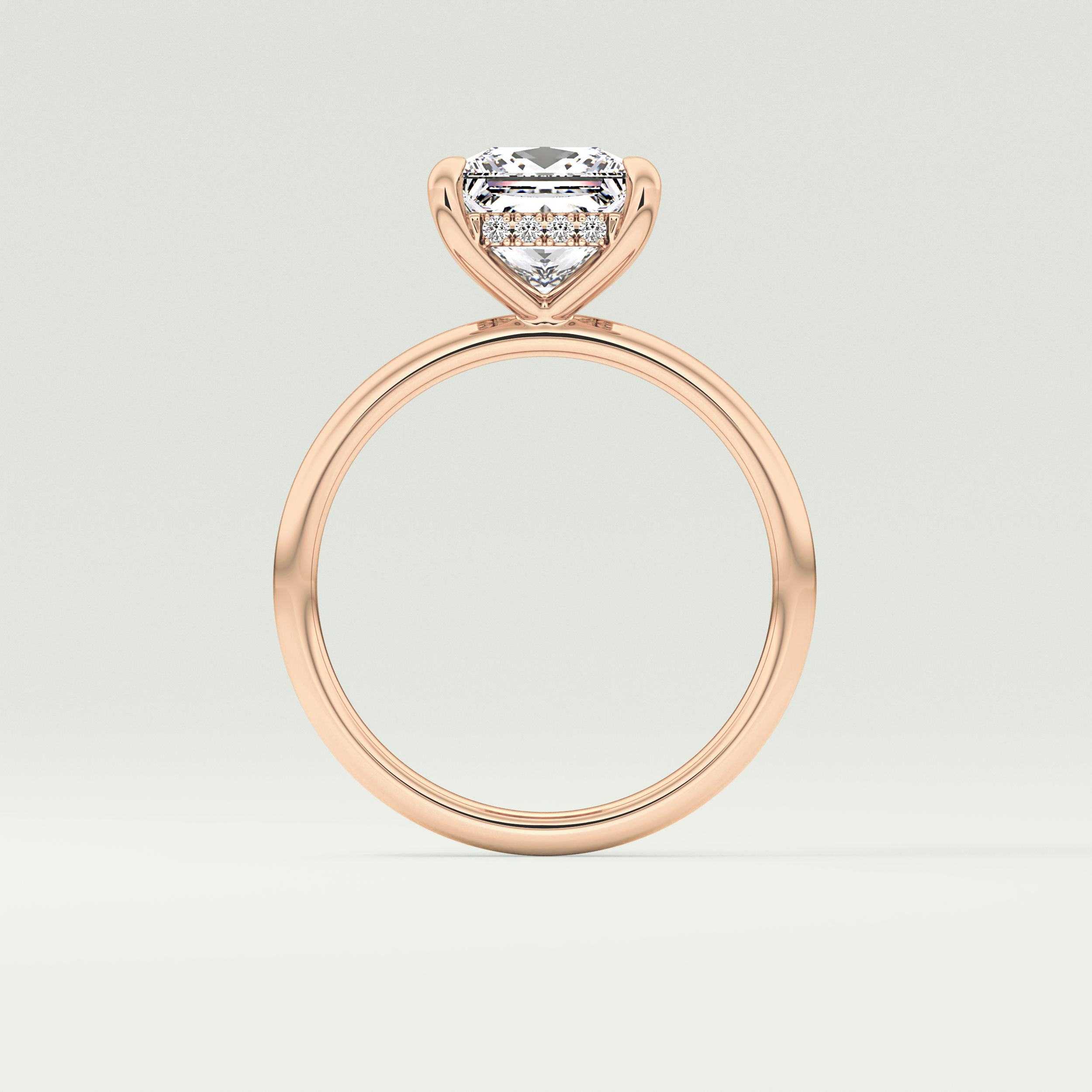 2.0 CT Princess Cut Hidden Halo Lab-Grown Diamond Engagement Ring 12